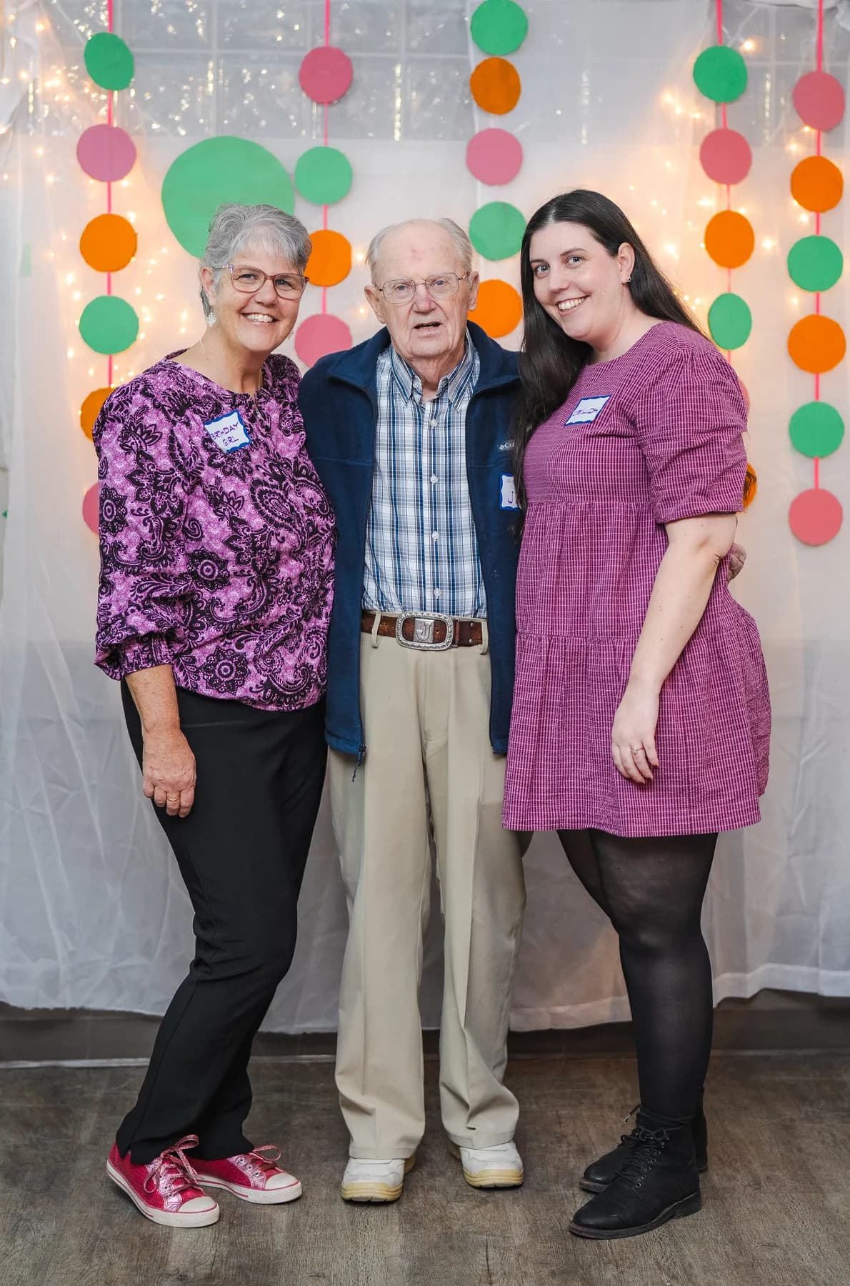 Guests posing together at Alison’s birthday celebration.