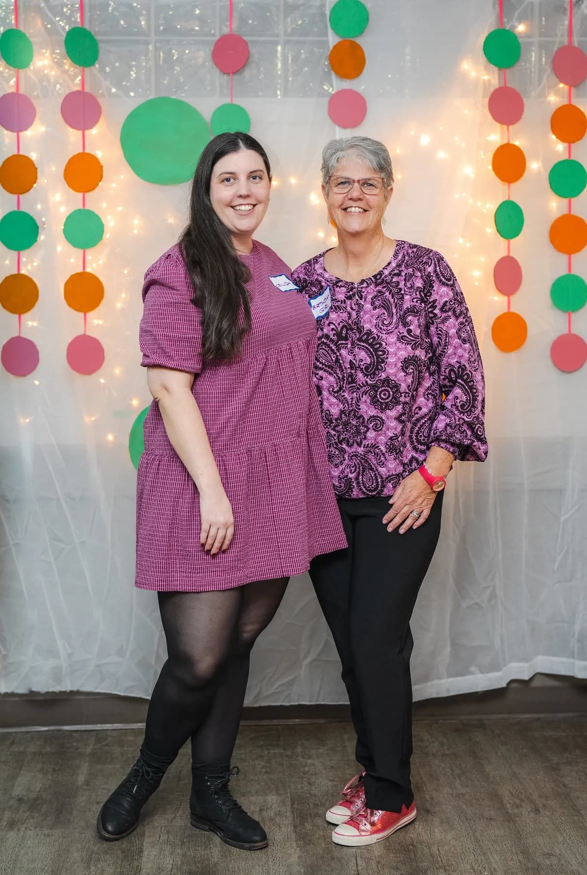 Two women posing together at Alison’s birthday celebration.