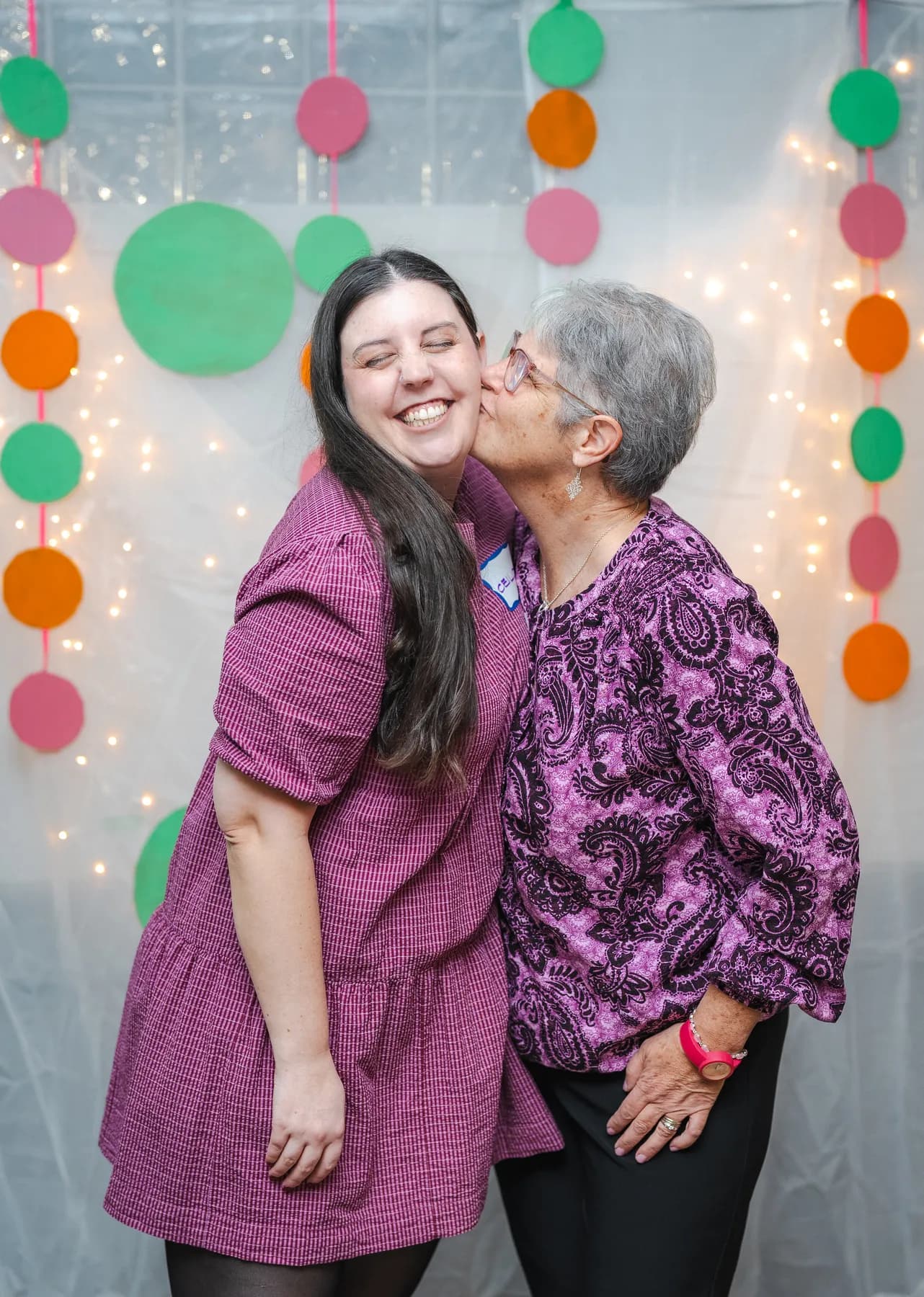 Two women posing together at Alison’s birthday celebration.