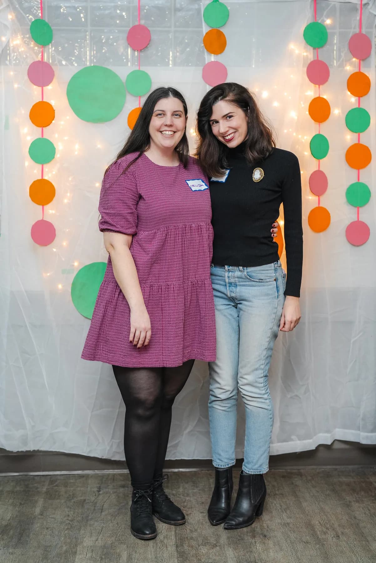 Two women posing together at Alison’s birthday celebration.