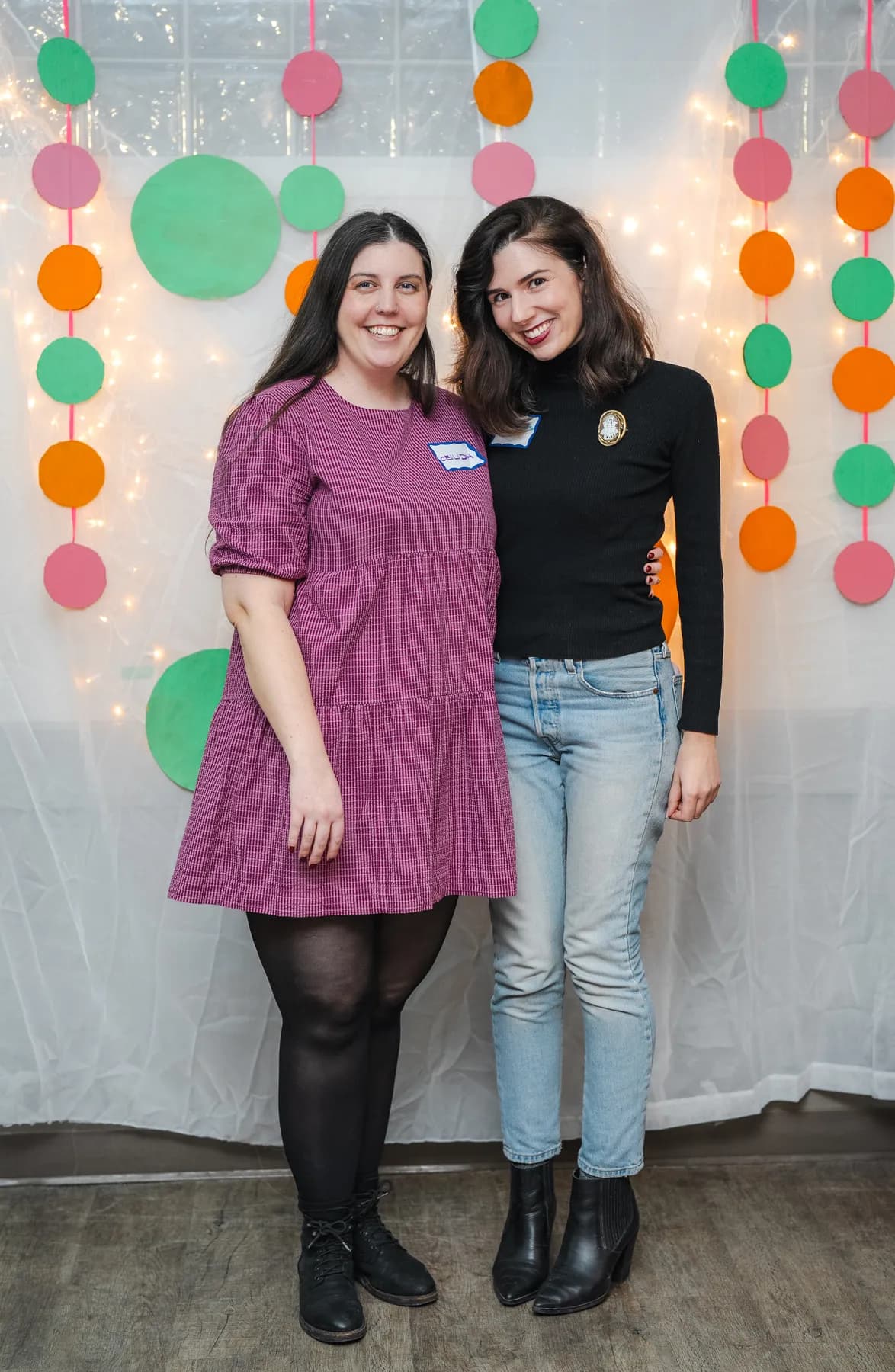 Two women posing together at Alison’s birthday celebration.