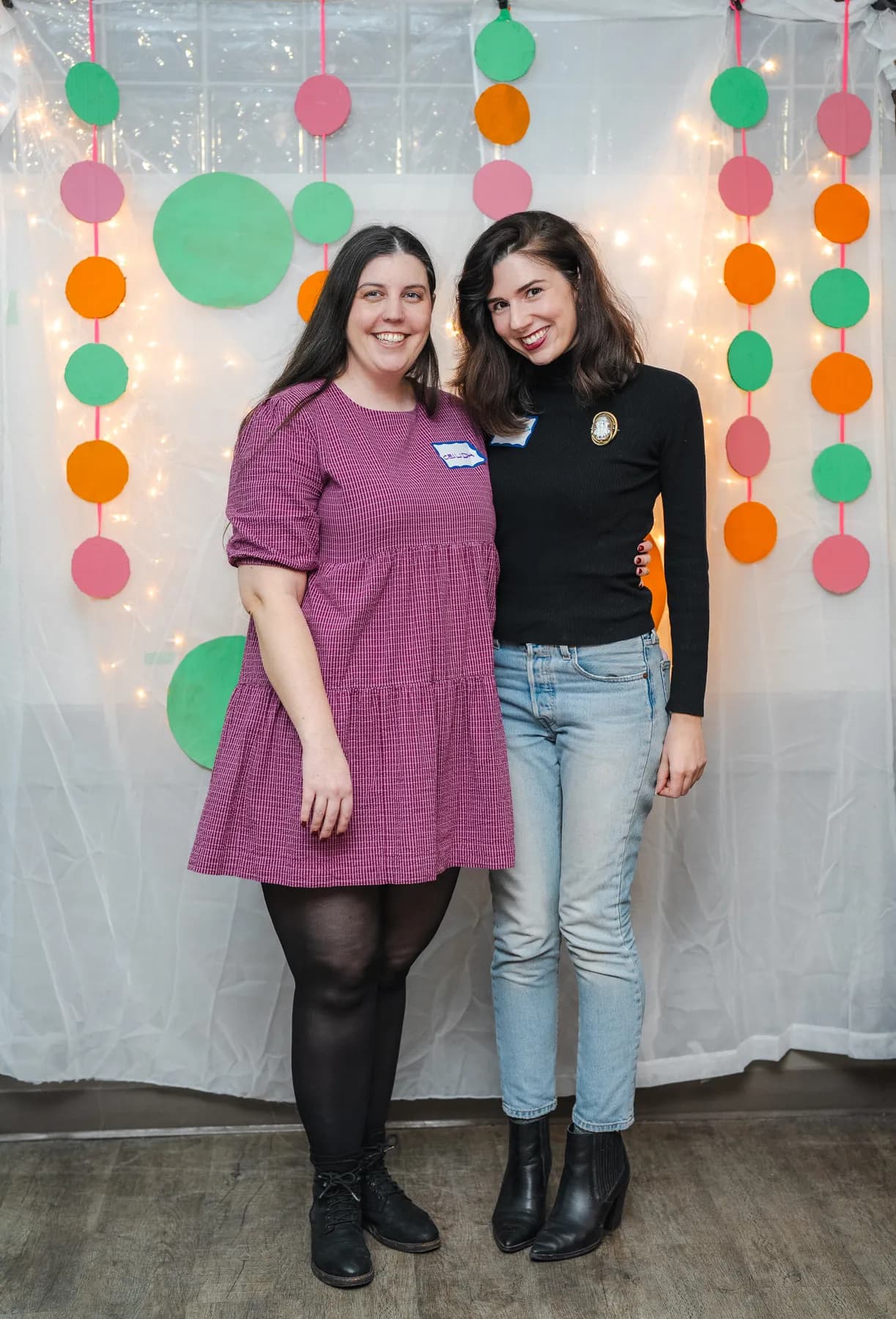Two women posing together at Alison’s birthday celebration.