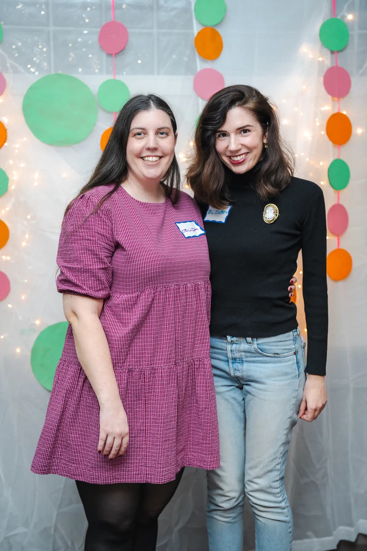 Two women posing together at Alison’s birthday celebration.