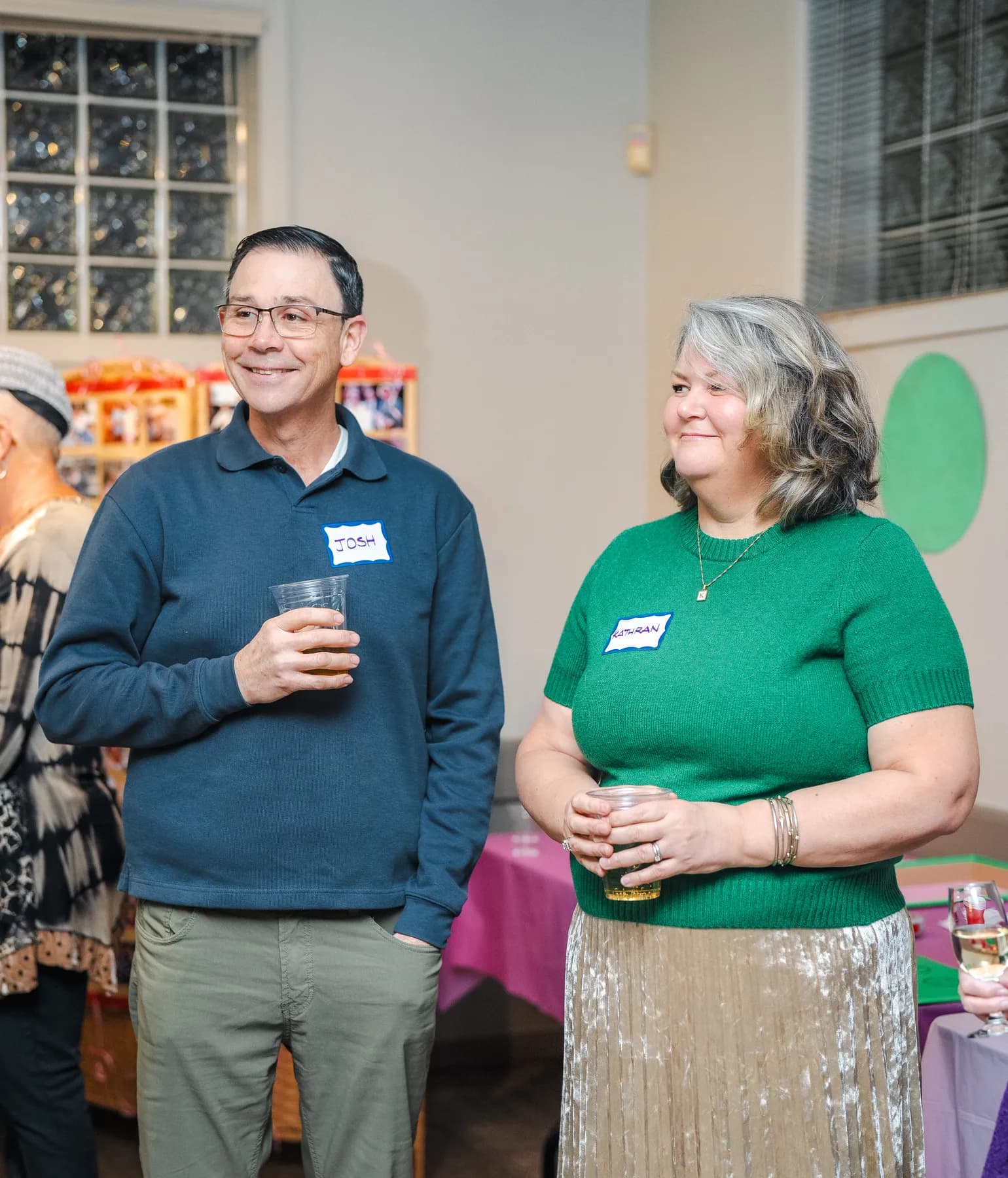 A candid moment with guests at Alison’s birthday celebration.