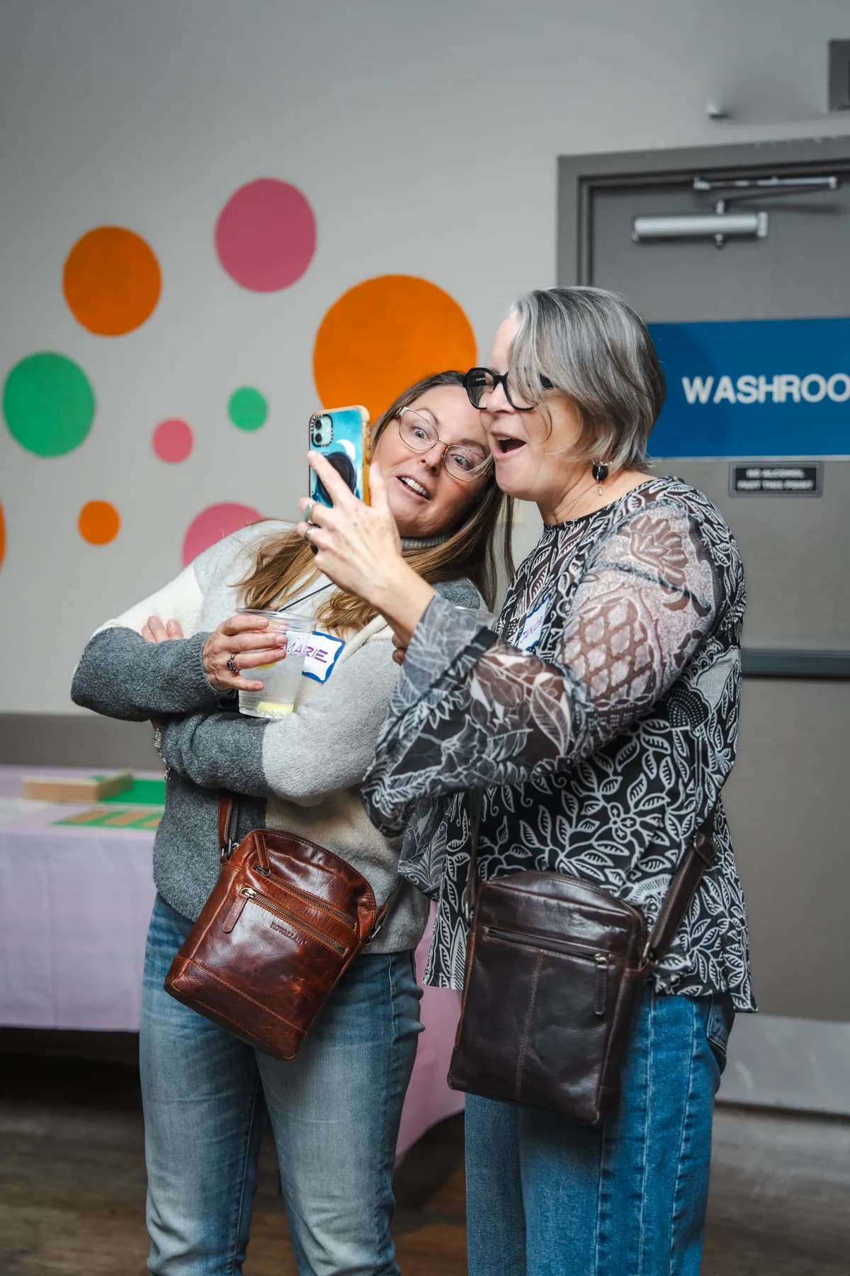 Guests sharing hugs at Alison’s birthday celebration.