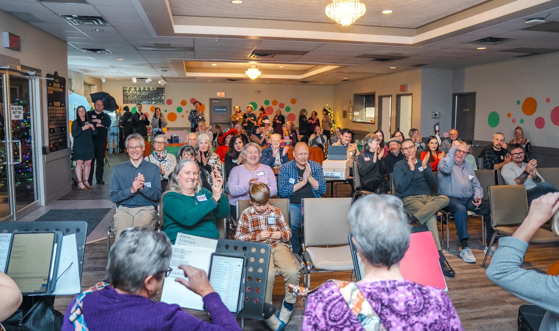 Guests gathered in the event room at Alison’s birthday celebration.