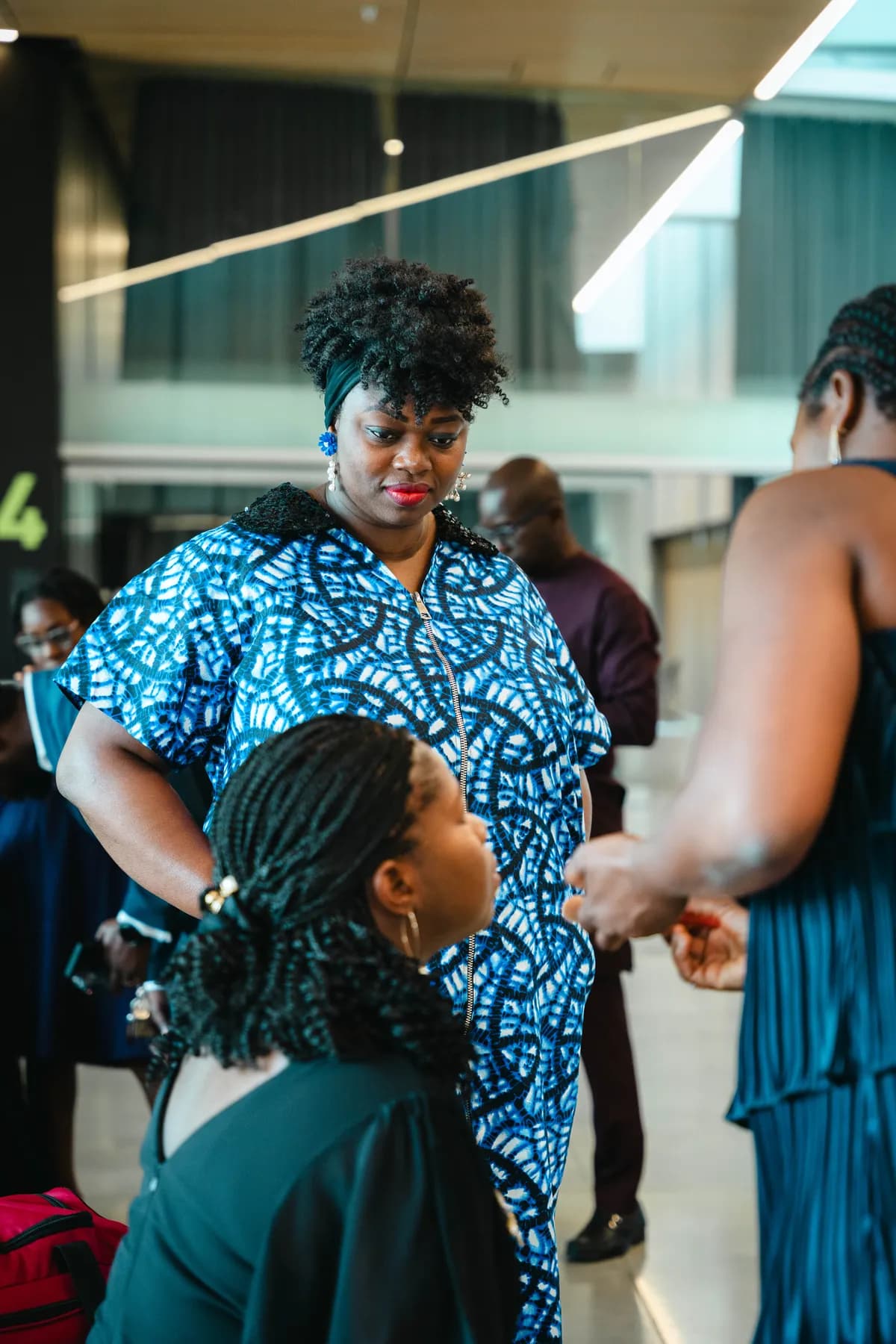 A woman with a child at BJ’s 40th birthday party.