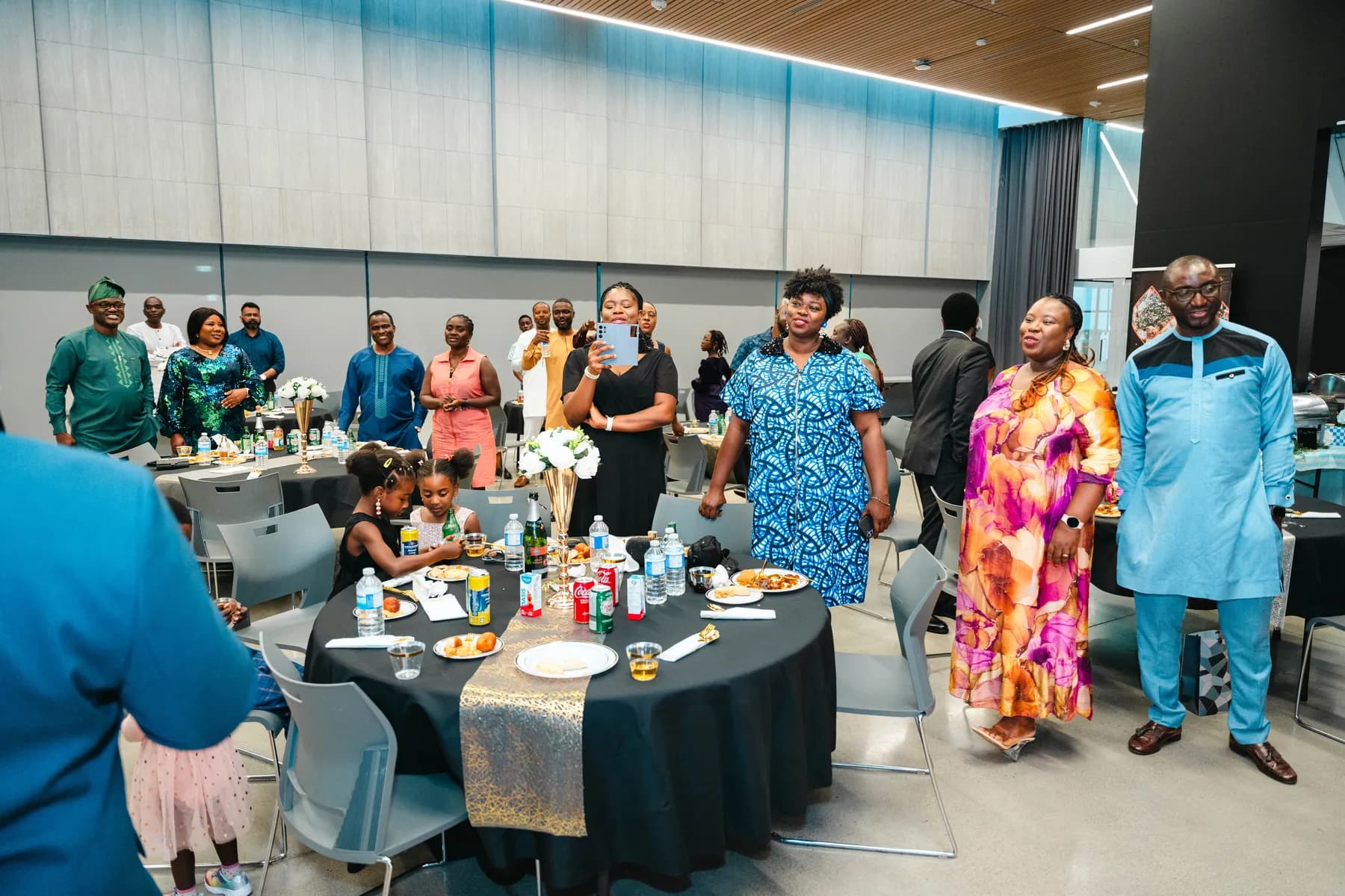 Guests enjoying the speeches and toasts at BJ’s 40th birthday party.