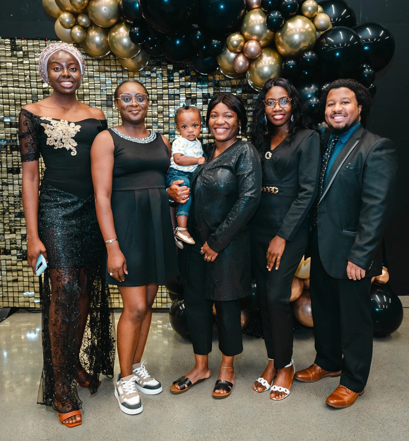 Guests posing together at BJ’s 40th birthday party.