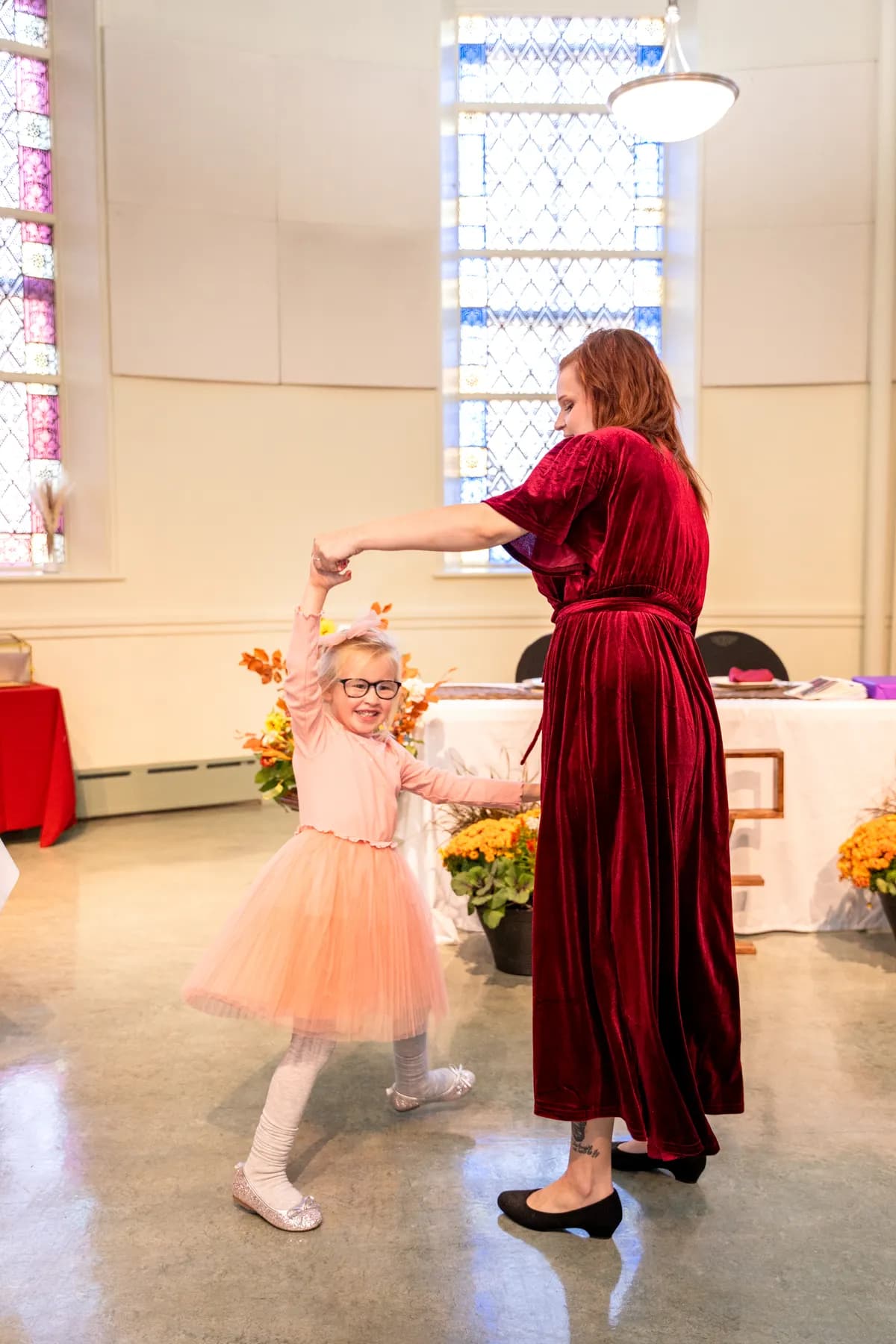 Children and guests dancing at Kody and Jaz’s wedding.