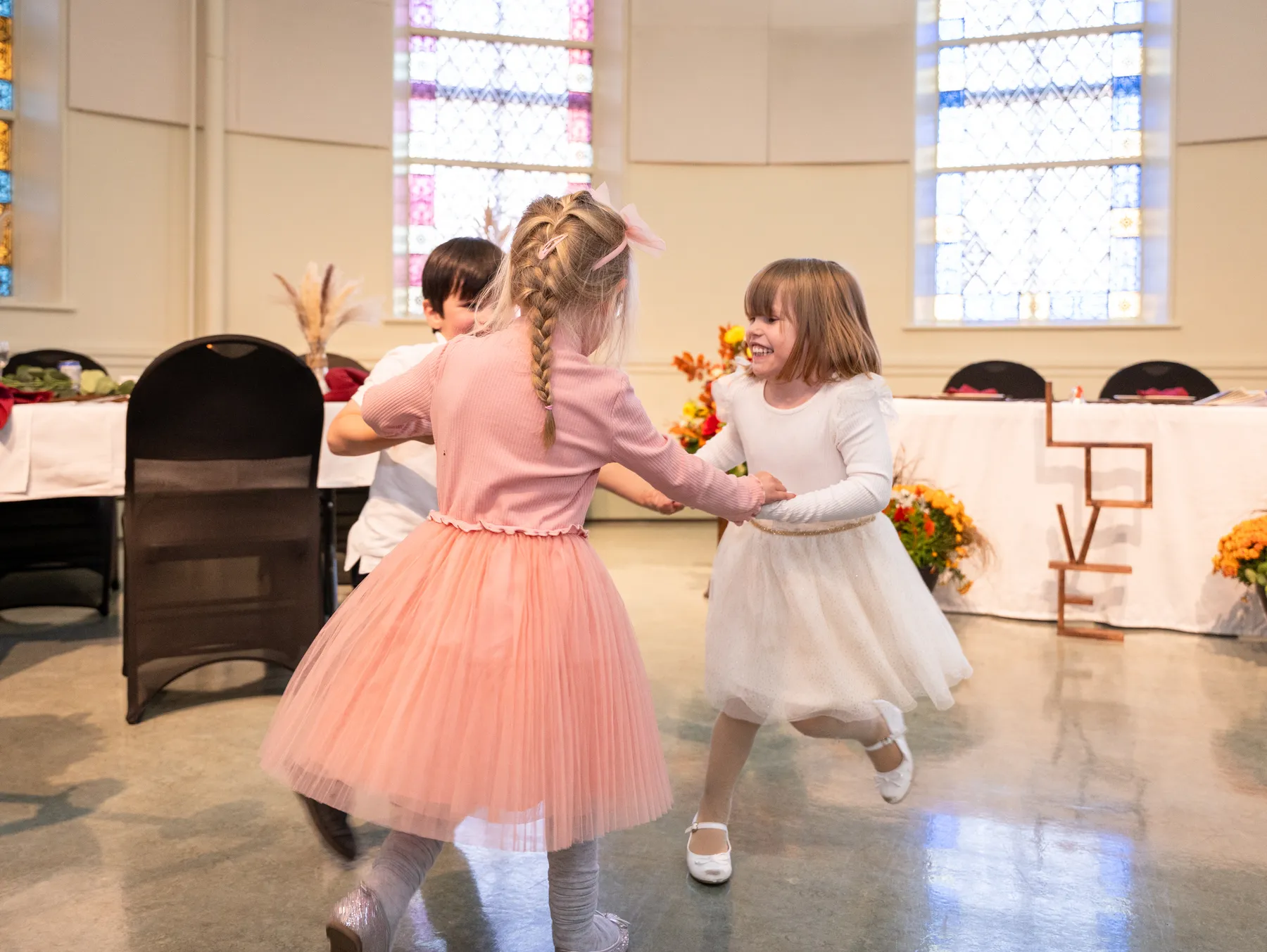 Children and guests dancing at Kody and Jaz’s wedding.