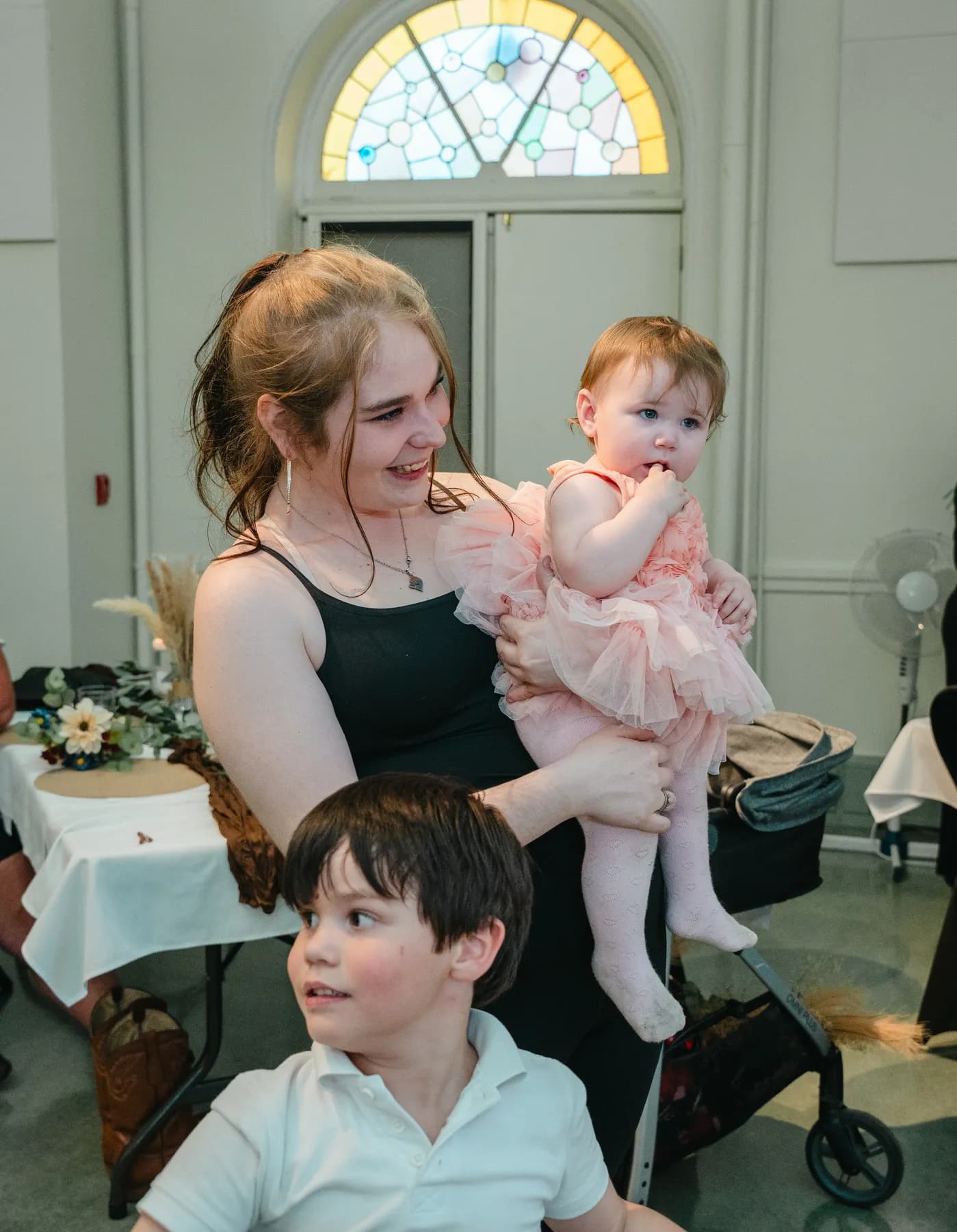 Guests sharing moments together at the reception at Kody and Jaz’s wedding.