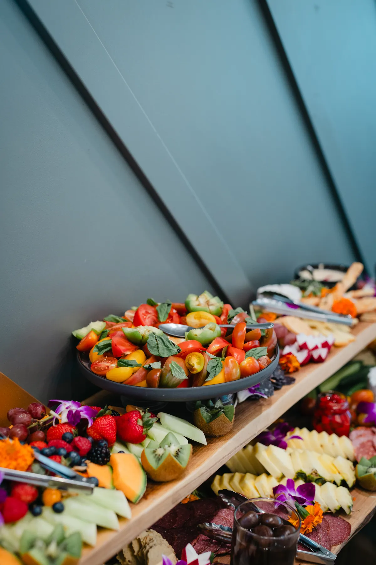 Halloween appetizers and grazing table details at Jenna and Jake’s Halloween party.