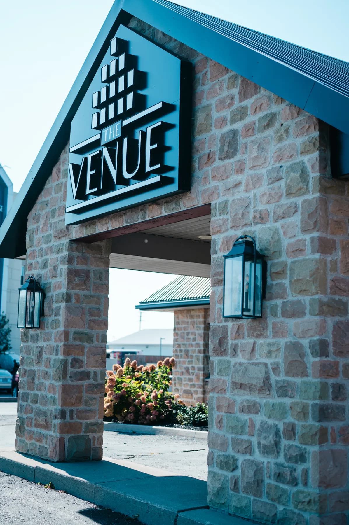 The entrance of the event venue at Jenna and Jake’s Halloween party.
