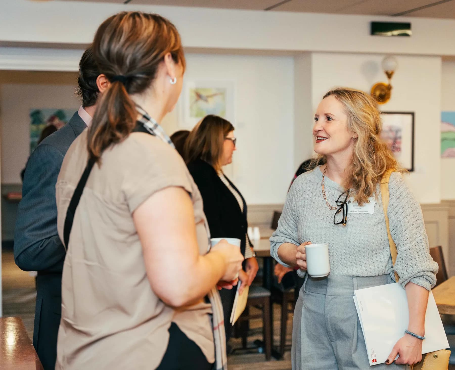 Participants greeting each other at the NPAO event at Queen’s Park.