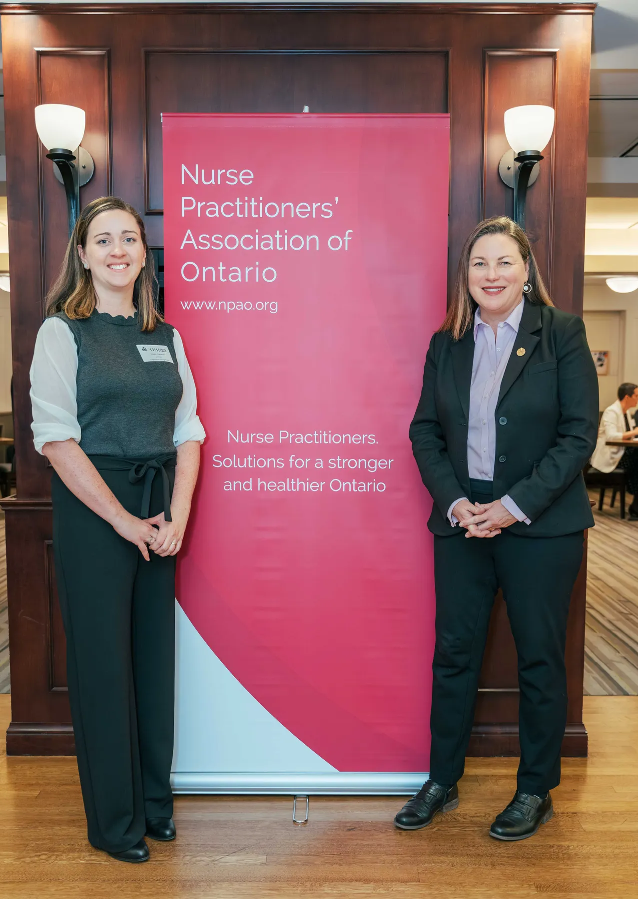 Two participants posing together at the NPAO event at Queen’s Park.