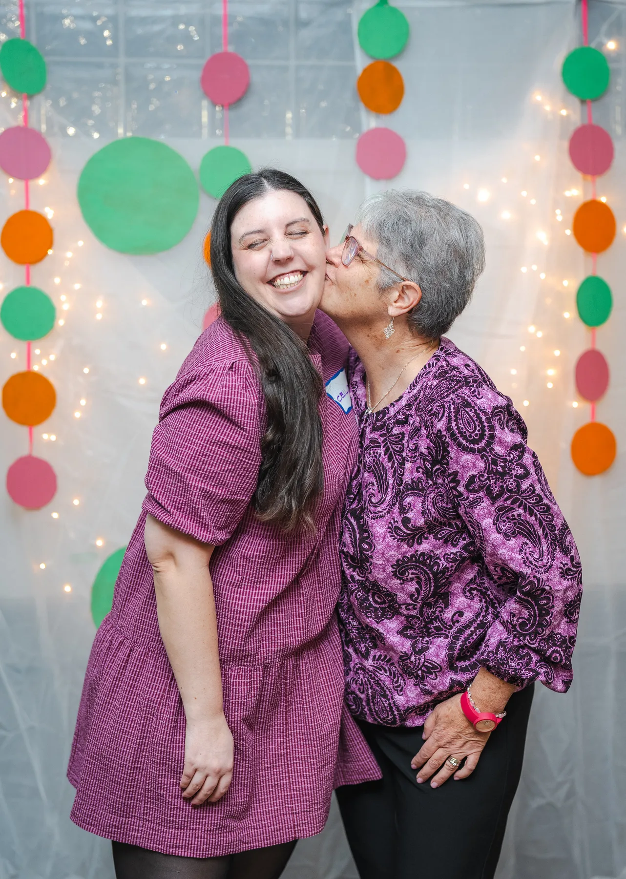 Two women posing together at Alison’s birthday celebration.