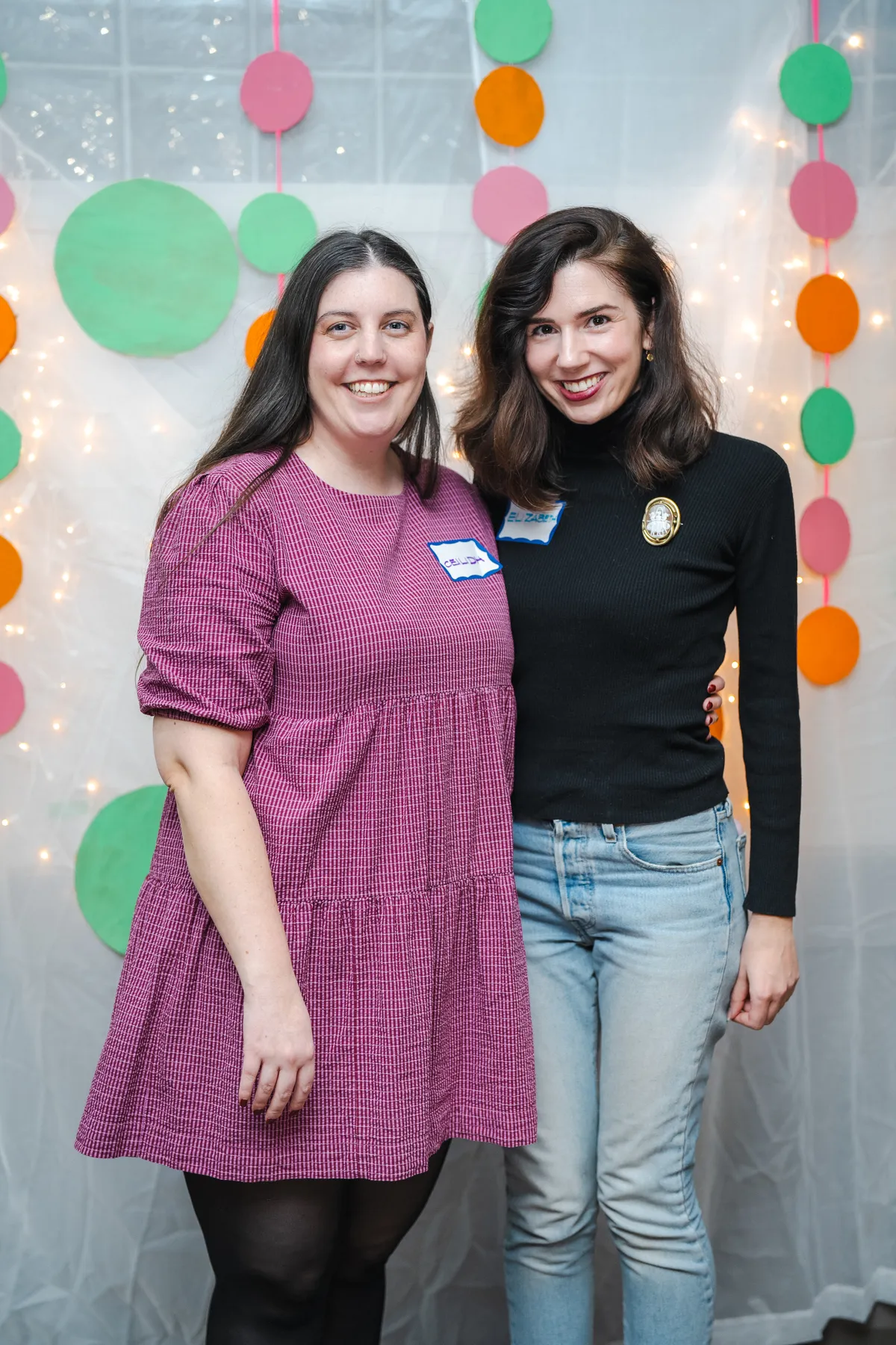 Two women posing together at Alison’s birthday celebration.