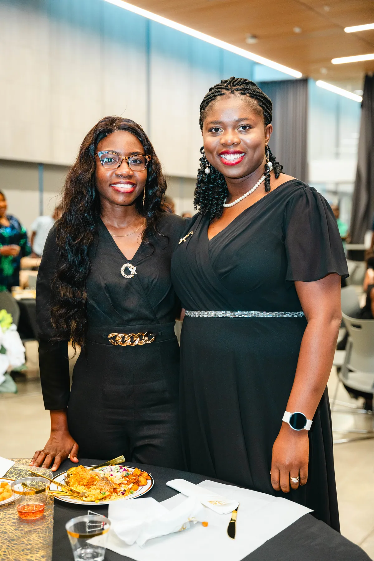 Two women posing together at BJ’s 40th birthday party.