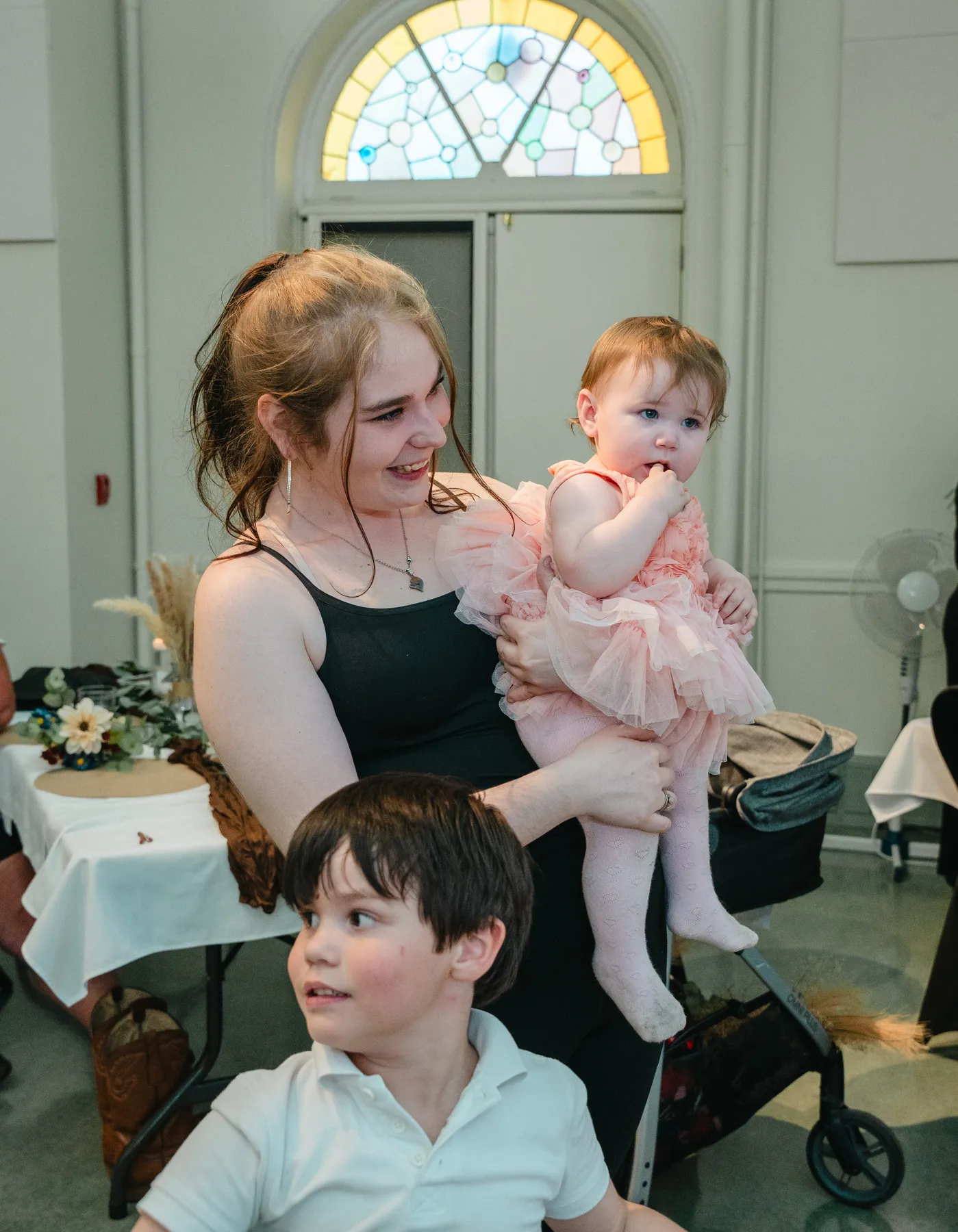 Guests sharing moments together at the reception at Kody and Jaz’s wedding.